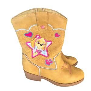 PAW PATROL Little girls side zip cowboy boots toddler size 9